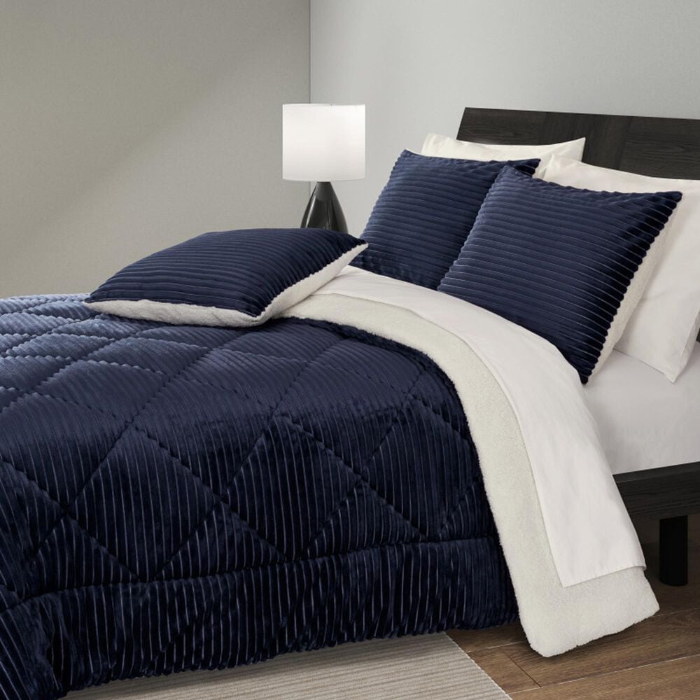 J. Queen New York Everett 3-Piece King/California King Comforter Set in Navy, , large