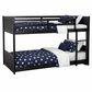 Linden Boulevard Dalton Low Profile Twin Bunk Bed in Black, , large