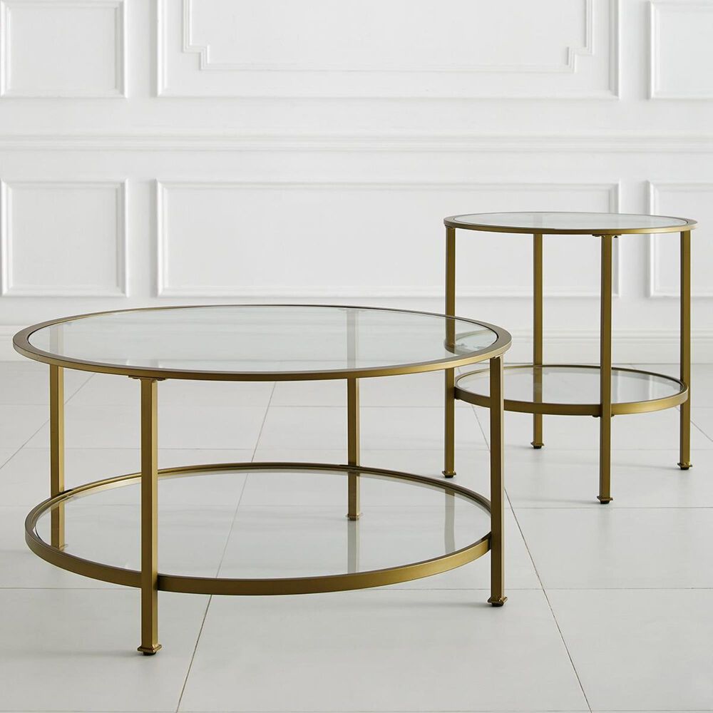 Crosley Furniture Aimee 2-Piece Occasional Table Set in Gold, , large
