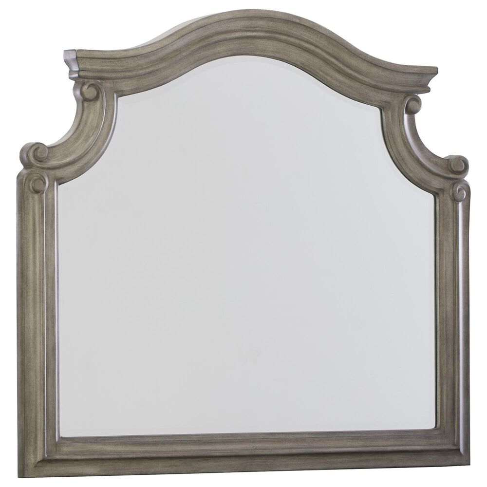 Ashley Lodenbay 7 Drawer Dresser with Mirror in Antiqued Gray and Walnut Brown, , large