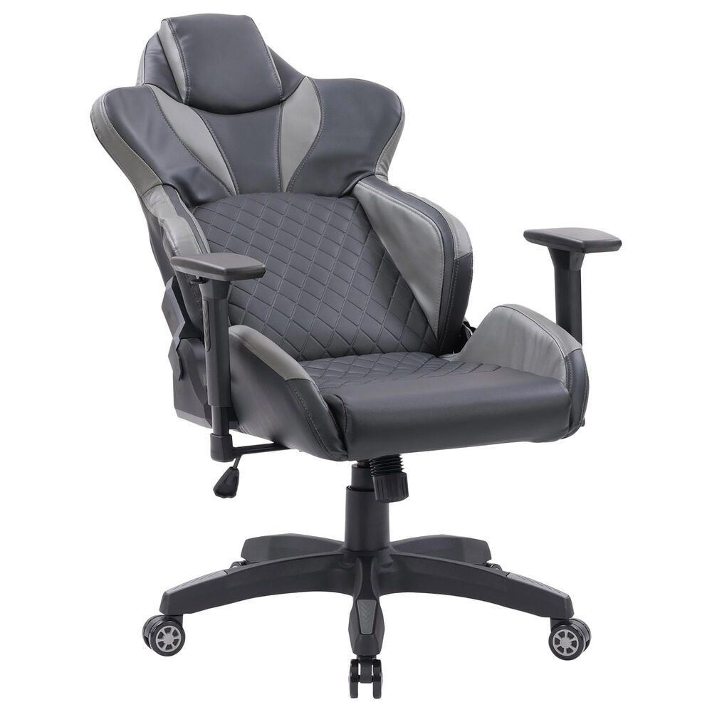 CorLiving Reaper Gaming Chair in Black and Grey, , large