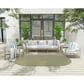 Nourison Courtyard Ivory and Green 5" x 8" Oval Indoor/Outdoor Area Rug, , large
