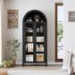GARVEE 63" Arched Kitchen Pantry Cabinet in Black, , large