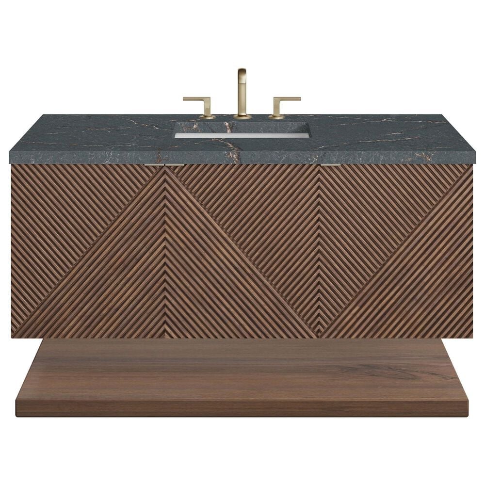 James Martin Vanities Marcello 48" Single Bathroom Vanity in Chestnut with 3 cm Parisien Bleu Quartz Top, Rectangular Sink and FreePower Wireless Charger, , large