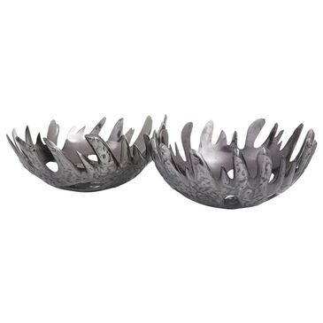 Maple and Jade Abstract-Shaped Design Decorative Bowl in Black (Set of 2), , large