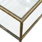 Furniture of America Lalia Coffee Table with Tempered Glass Top and Open Storage Shelf in Matte Gold, , large