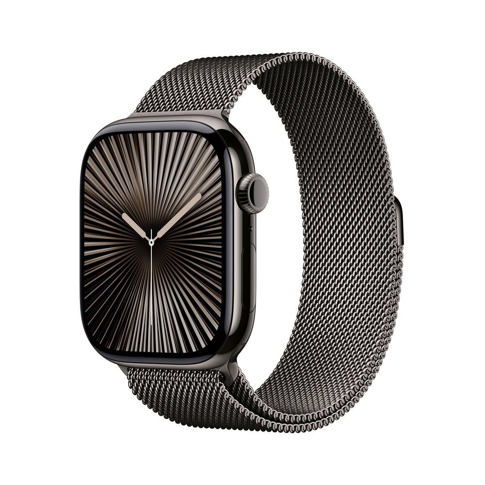 Apple Watch Series 10 GPS + Cellular 46mm Slate Titanium Case with Slate Milanese Loop - S/M, , large