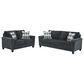 Ashley Abinger Stationary Sofa and Loveseat Set in Smoke, , large