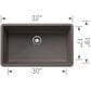 Blanco Precis 32" Super Single Bowl Kitchen Sink in Volcano Gray, , large