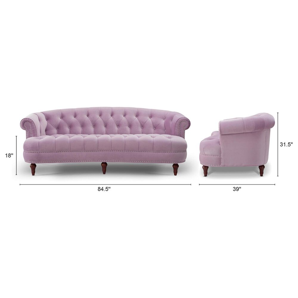 Jennifer Taylor Home La Rosa Stationary Sofa in Lavender Velvet, , large