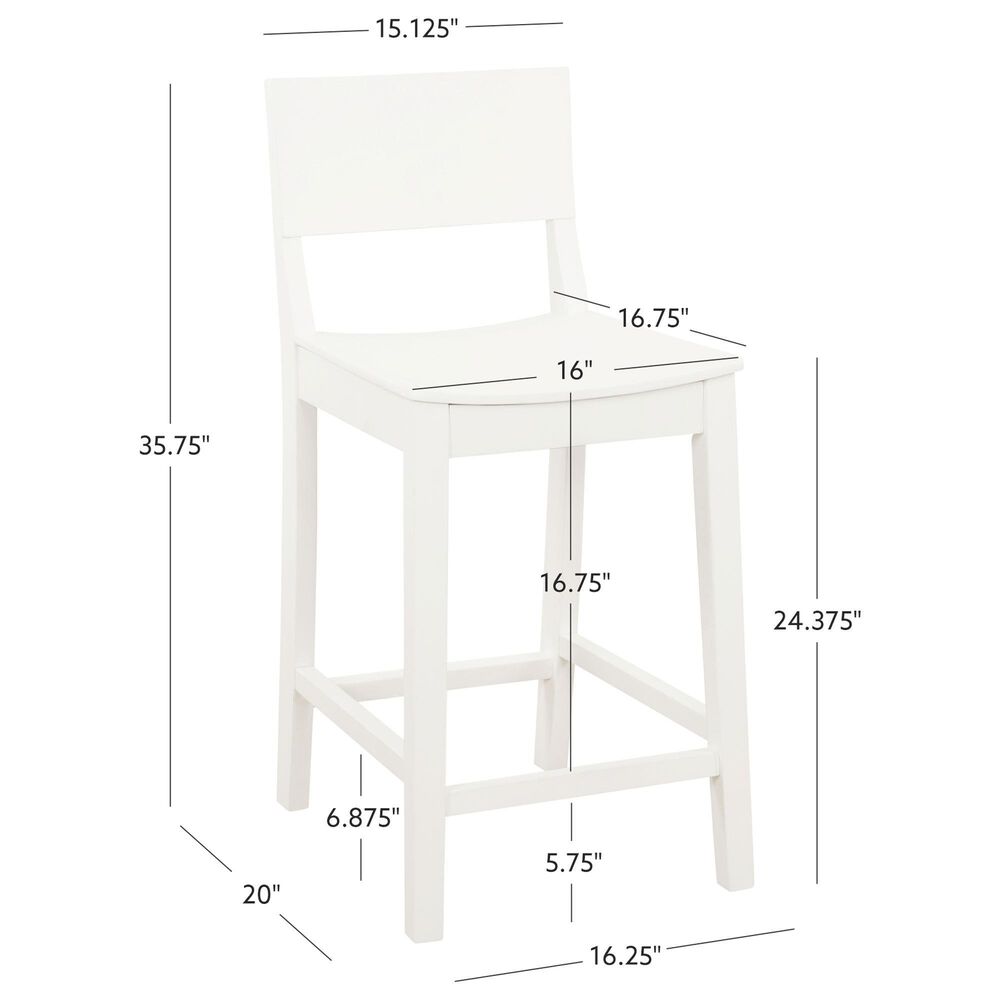 Linon Home Decor Devin Counter Stool in White (Set of 2), , large