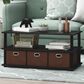 HOMLUX 2-Tier Turn-N-Tube Coffee Table with Bin Drawers in Black Oak, , large