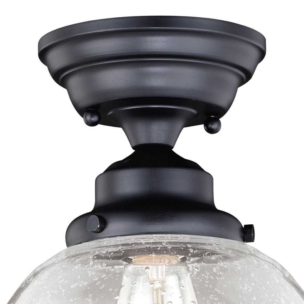 Vaxcel Huntley 12" 1-Light Semi Flush Mount with Clear Glass Shade in Oil Rubbed Bronze, , large