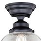 Vaxcel Huntley 12" 1-Light Semi Flush Mount with Clear Glass Shade in Oil Rubbed Bronze, , large