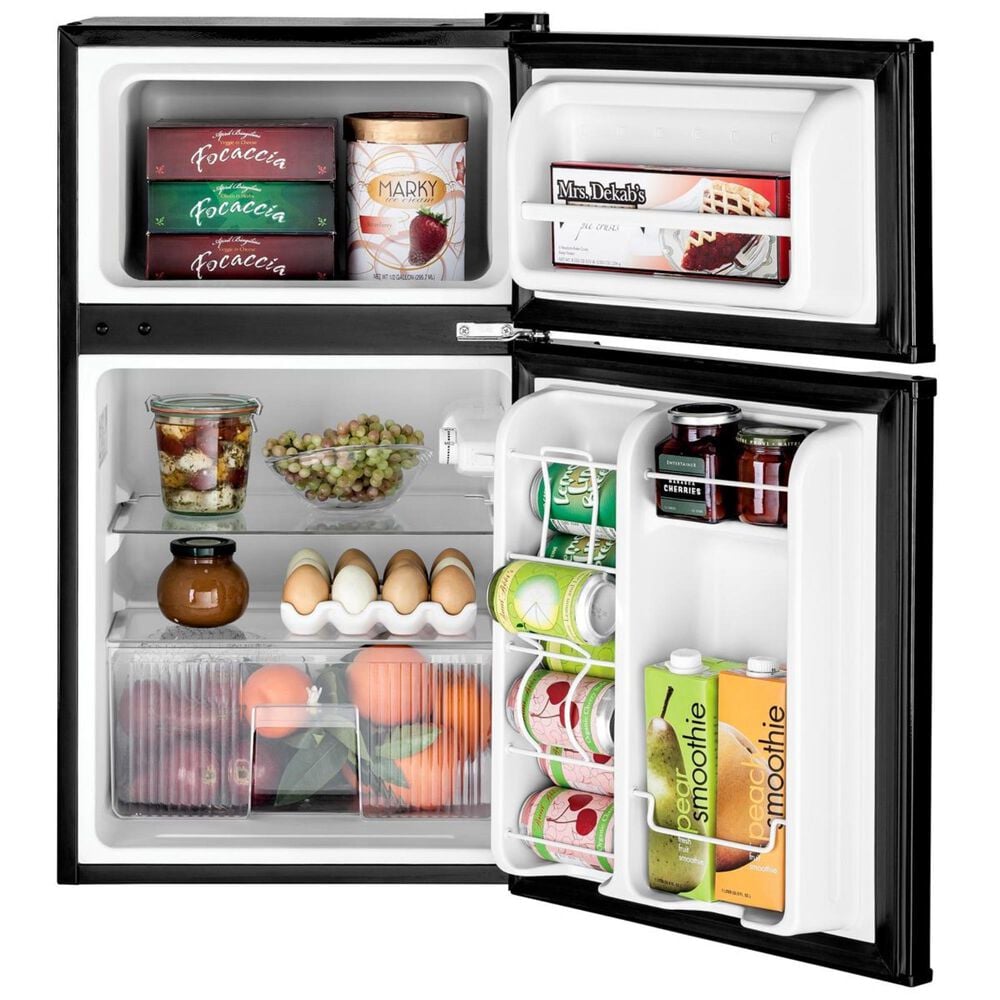 GE Appliances 3.1 Cubic Feet Double-Door Compact Refrigerator in Black, , large