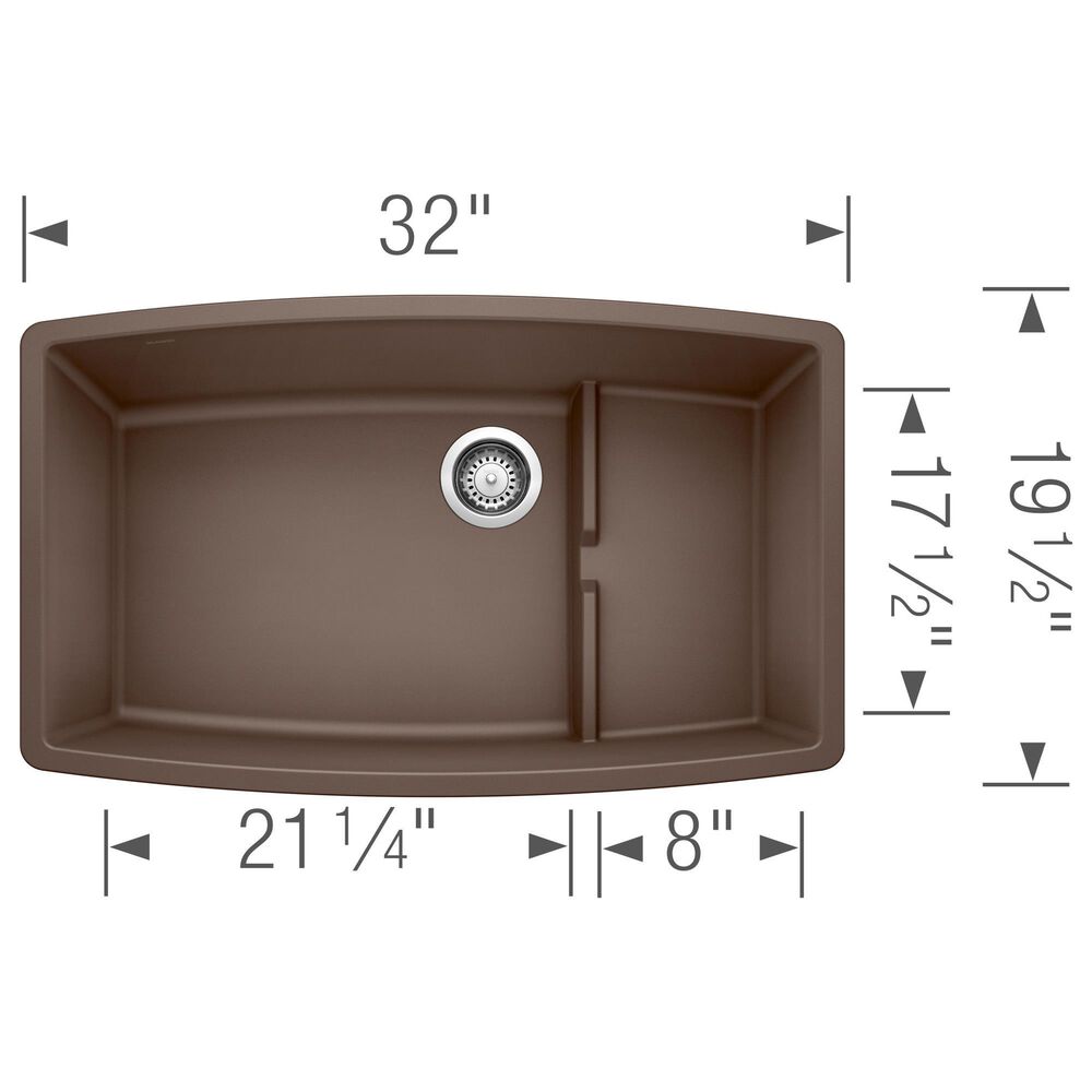 Blanco Performa 32&quot; Cascade Kitchen Sink with Colander in Cafe, , large
