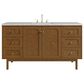 James Martin Laurent 60" Single Bathroom Vanity in Honey Oak with 3 cm Eternal Jasmine Pearl Silestone Top and Rectangular Sink, , large