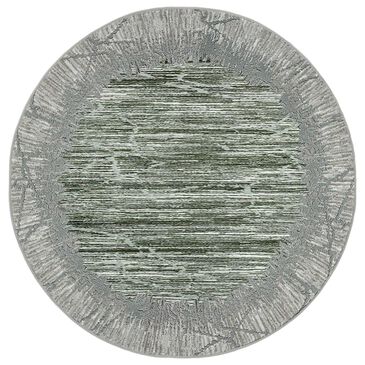 Radici USA Davide Abstract 7"10" Round Green Area Rug, , large
