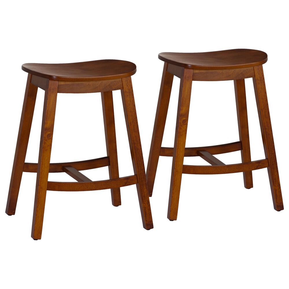 Linon Home Decor Culver Counter Stool in Brown (Set of 2), , large