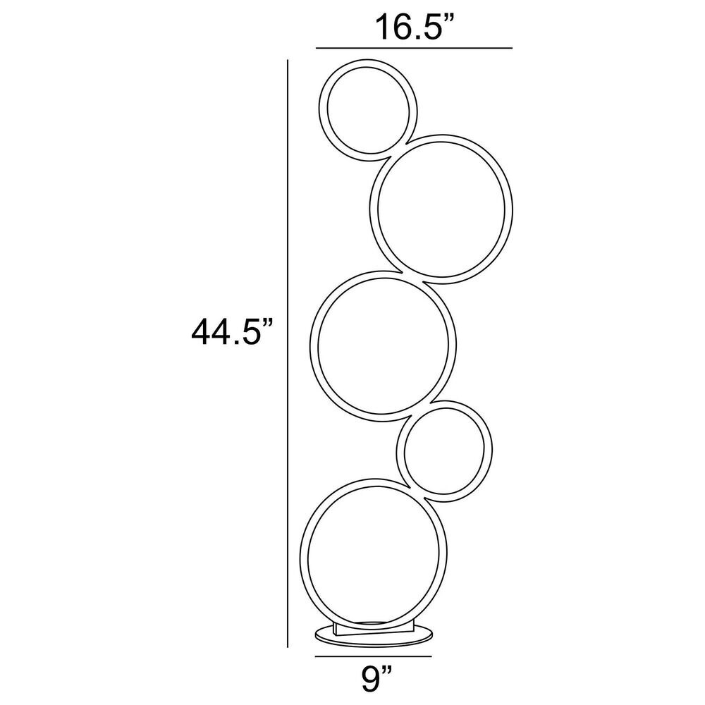 Lite Source Fedora 5-Ring LED Floor Lamp in Black, , large