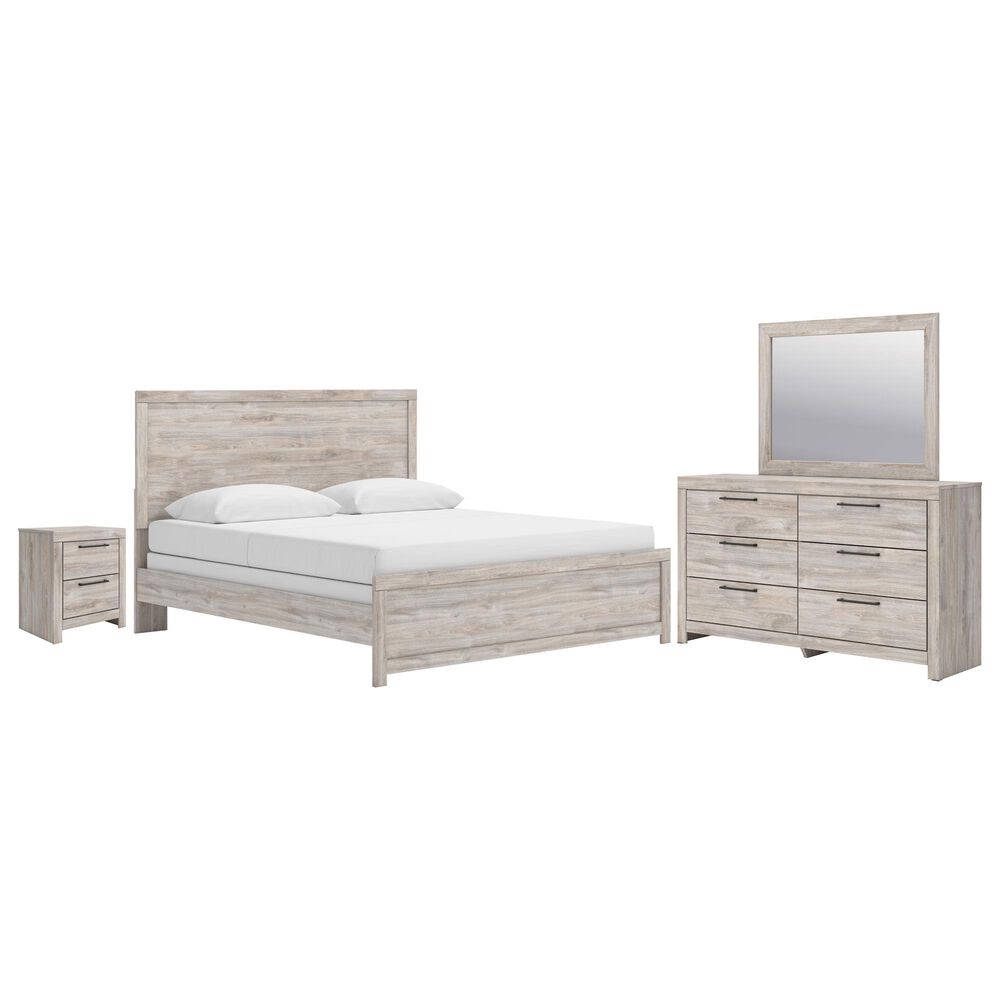 Ashley Broachmyn 4 Piece King Bedroom Set in Light Gray, , large
