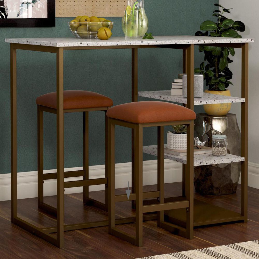 Dorel Asia Nora 3-Piece Pub Set in White, , large