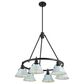 Golden Lighting Orwell 6-Light Chandelier with Dusky Blue Shade in Matte Black, , large