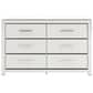 Ashley Zuraleus 6-Drawer Dresser and Mirror in Matte White and Chrome, , large
