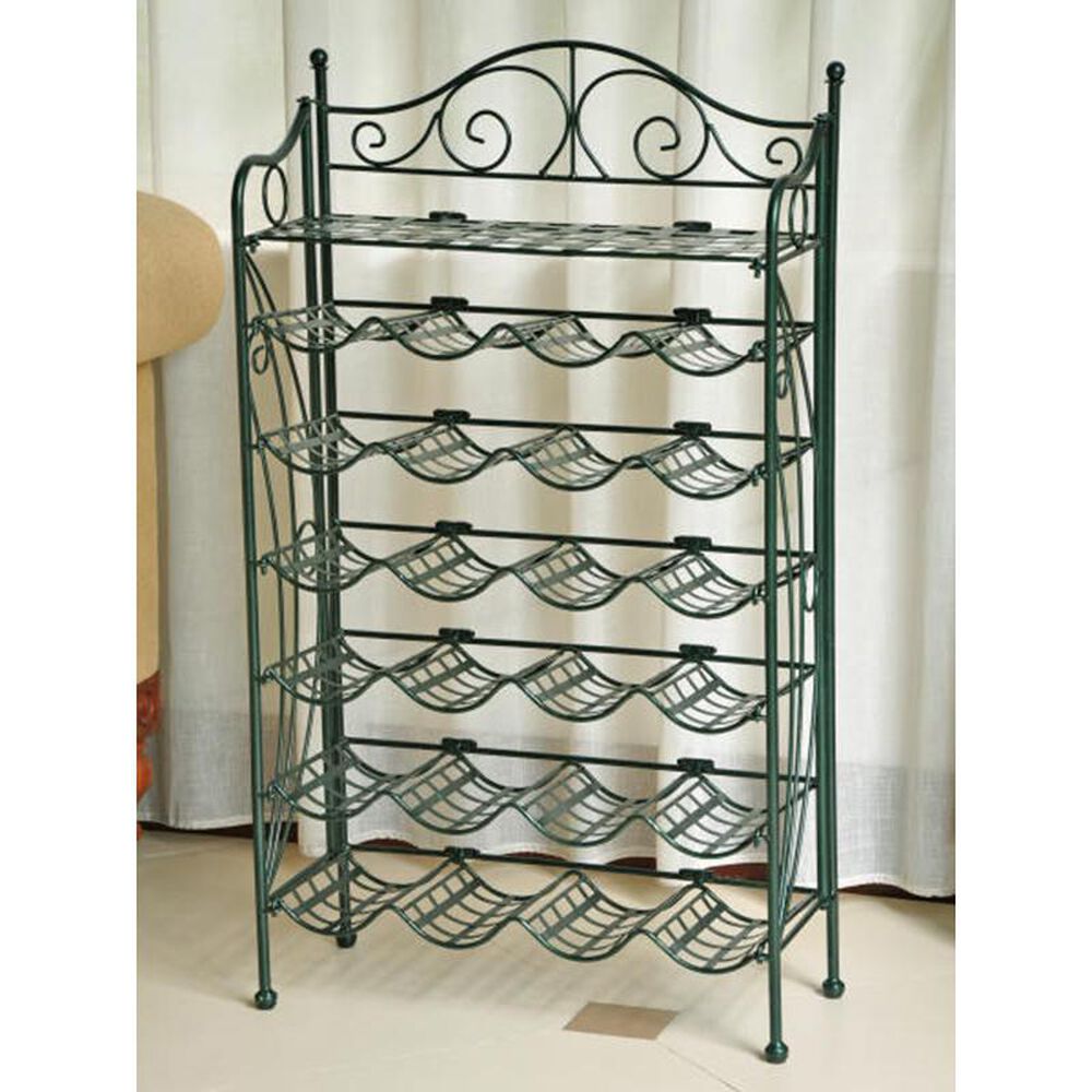 International Caravan Iron 24-Bottle Wine Rack in Verdi Green, , large