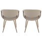 LumiSource Curvo Contemporary Upholstered Chair in Antique Copper Metal and Light Grey Faux Leather by LumiSource - Set of 2, , large
