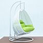 Leisuremod 2-Seat Hanging Egg Swing Chair with Light Green Cushion in White, , large