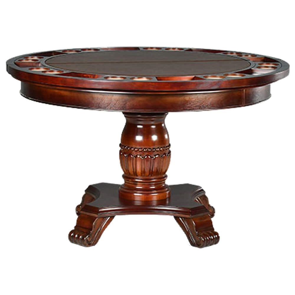 STEVE SILVER Tournament 6-Piece Round Game Table Set in Cherry, , large