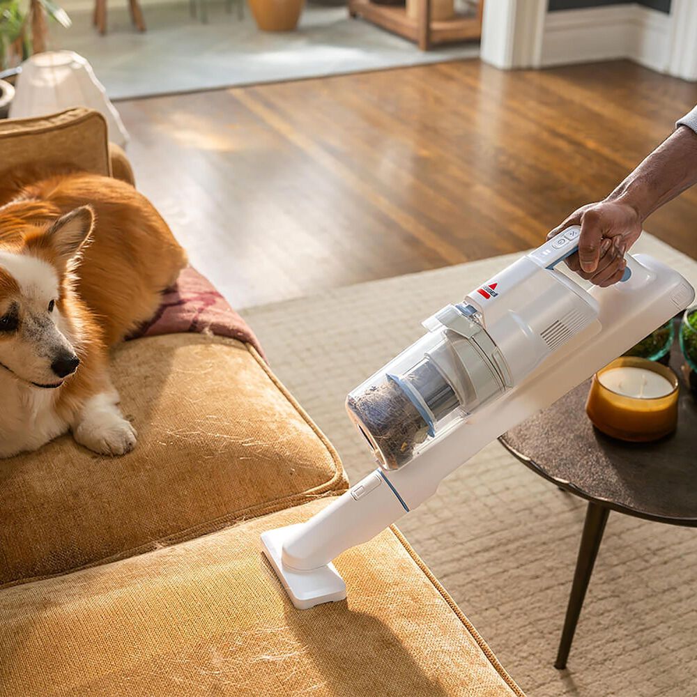 Bissell PowerClean Cordless Stick Vacuum in White and Lake, , large