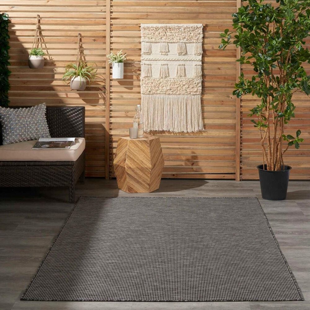 Nourison Positano 3&#39; x 5&#39; Charcoal Indoor/Outdoor Area Rug, , large