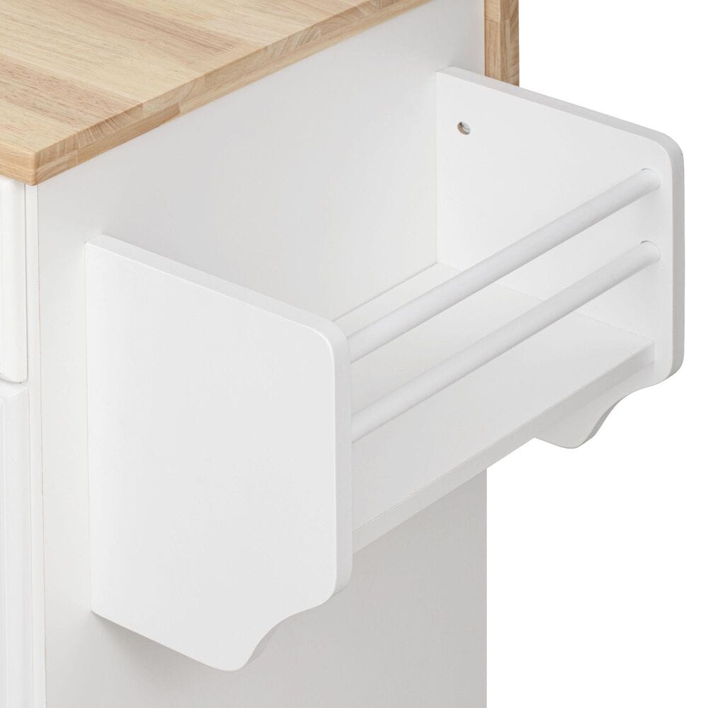 HOMLUX 59" Kitchen Island with 2 Pull Out Cabinet Organizers in White, , large