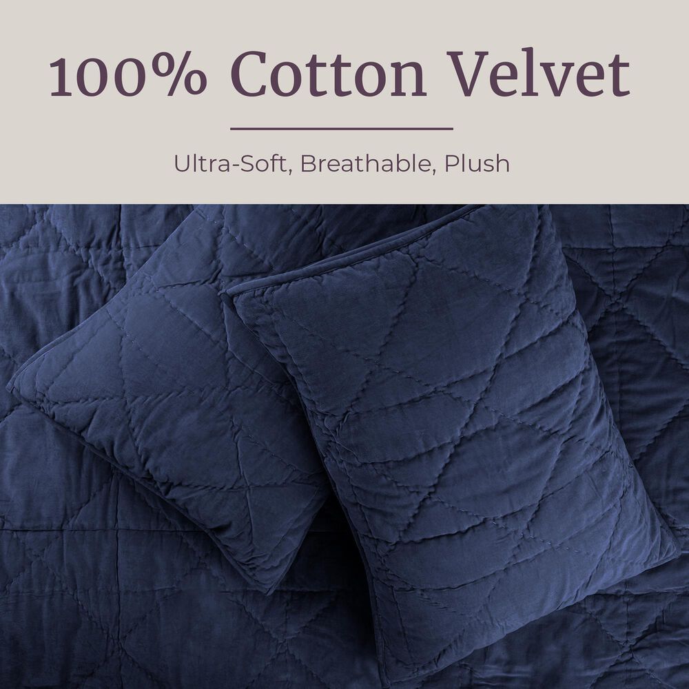 Timberlake 3-Piece Velvet King Quilt Set in Navy, , large