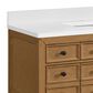 James Martin Vanities Malibu 48" Single Bathroom Vanity in Amber Birch with Single Hole 3 cm White Zeus Quartz Top and Rectangular Sink, , large