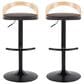 LumiSource Grotto Swivel Barstool with Brown Faux Leather Upholstery in Black and Natural (Set of 2), , large