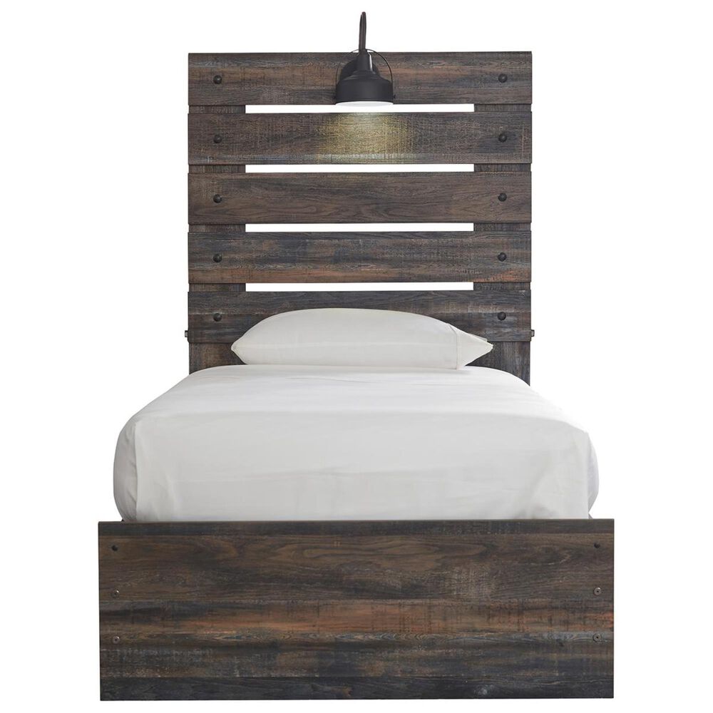 Ashley Drystan Twin Dual Storage Bed in Brown Rustic, , large