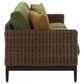 Ashley Horizon Hall Outdoor Sofa with Green Cushion in Brown, , large