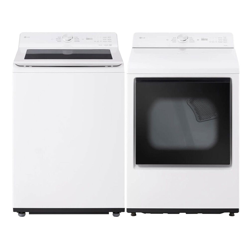 LG 5 Cu. Ft. Smart Top Load Washer and 7.3 Cu. Ft. Electric Dryer Laundry Pair in Alpine White, , large