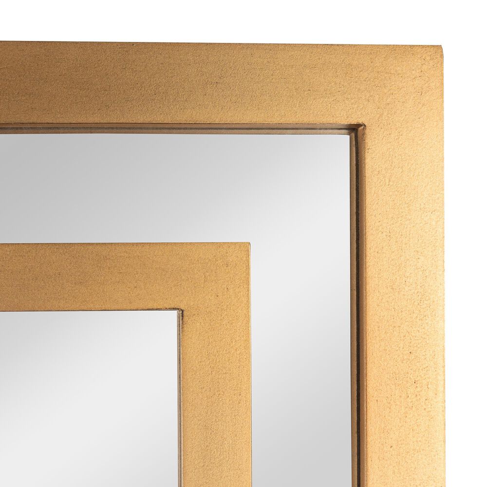 Creative Coop Vintage Glass Wall Mirror in Gold, , large