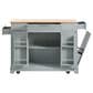 HOMLUX 47" Fluted Kitchen Island with Trash Can Storage Cabinet in Grey, Blue and Natural, , large