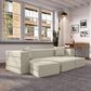 Jaxx Zipline 3-Piece Stationary Convertible Sleeper Sofa in Ivory Velvet, , large