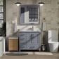 Lexora Home Jacques 36" Right Offset Single Bathroom Vanity in Dark Grey with 2 cm White Carrara Marble Top and Rectangular Sink, , large