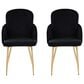 Lumisource Dahlia Dining Arm Chair with Black Velvet Cushion in Gold (Set of 2), , large
