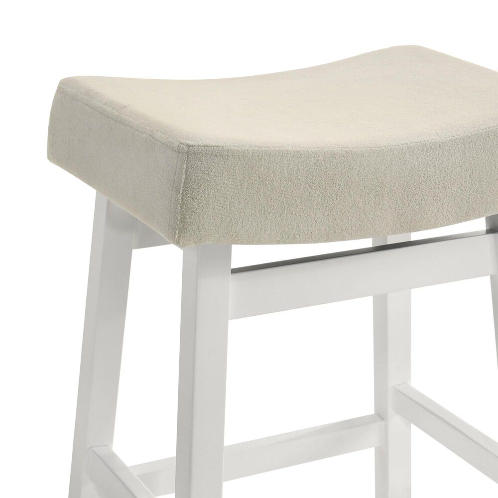 Armen Living Lenon Counter Height Stool in White, , large