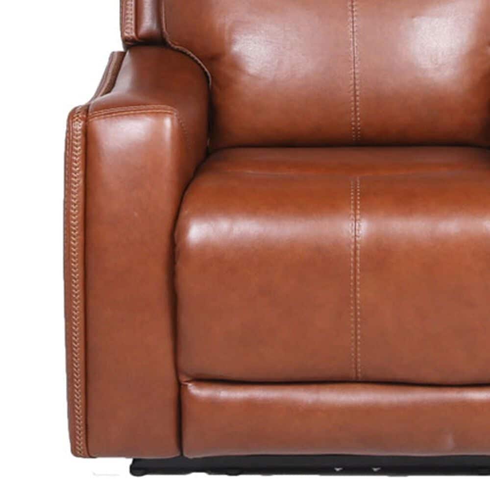 Crystal City Natalia Leather Power Recliner with Headrest in Coach, , large