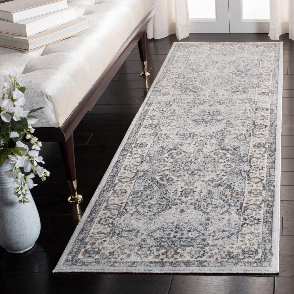 Safavieh Isabella 2&#39;2&quot; x 7&#39; Dark Grey and Cream Runner, , large