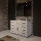 Lexora Home Abbey 48" Single Bathroom Vanity in White Oak with 2 cm White Cultured Marble Top and Rectangular Sink, , large